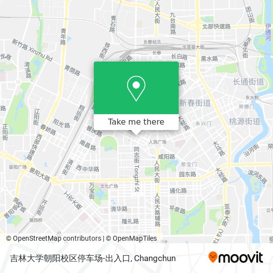 吉林大学朝阳校区停车场-出入口 map