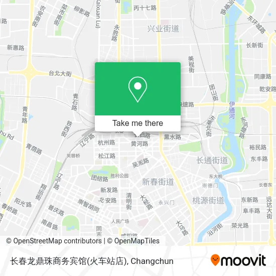 长春龙鼎珠商务宾馆(火车站店) map