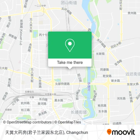 天翼大药房(君子兰家园东北店) map