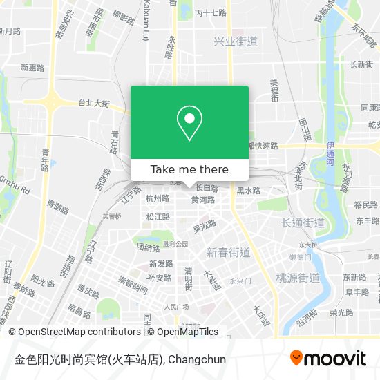 金色阳光时尚宾馆(火车站店) map