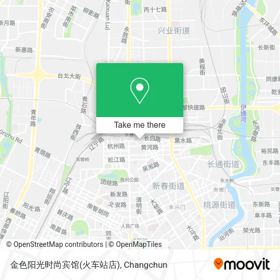 金色阳光时尚宾馆(火车站店) map