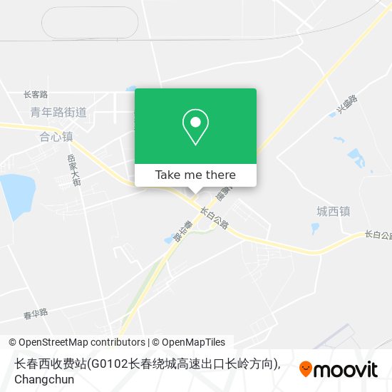 长春西收费站(G0102长春绕城高速出口长岭方向) map