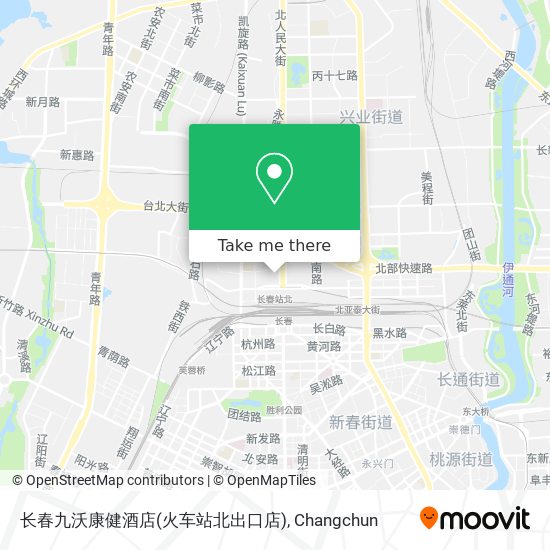 长春九沃康健酒店(火车站北出口店) map