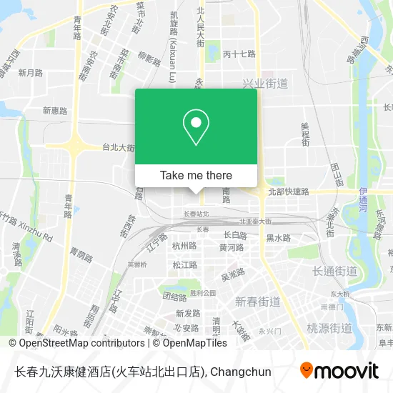 长春九沃康健酒店(火车站北出口店) map