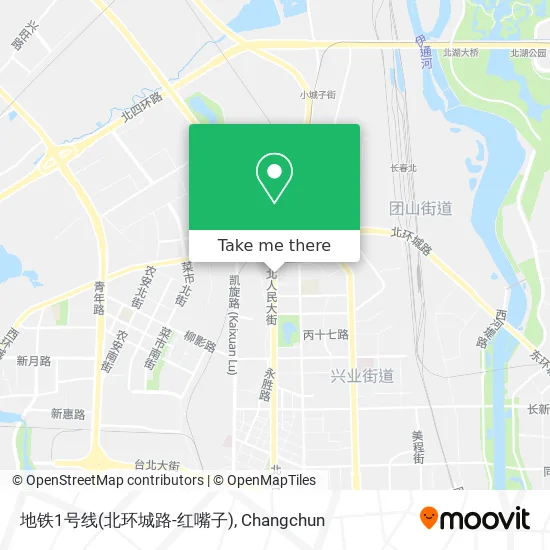 地铁1号线(北环城路-红嘴子) map