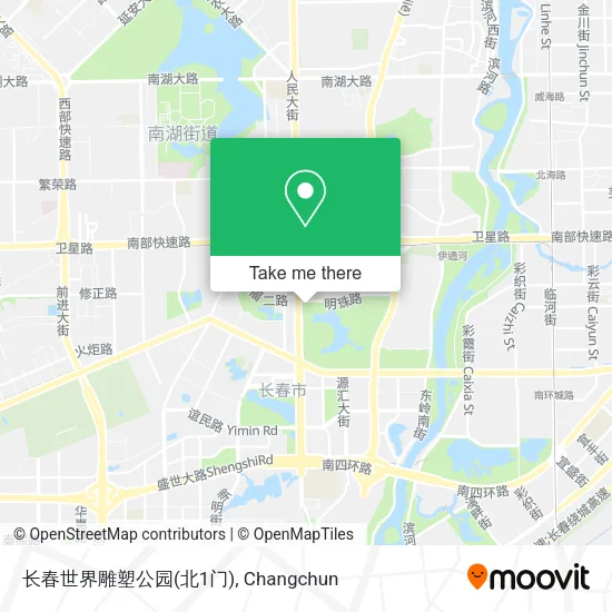 长春世界雕塑公园(北1门) map