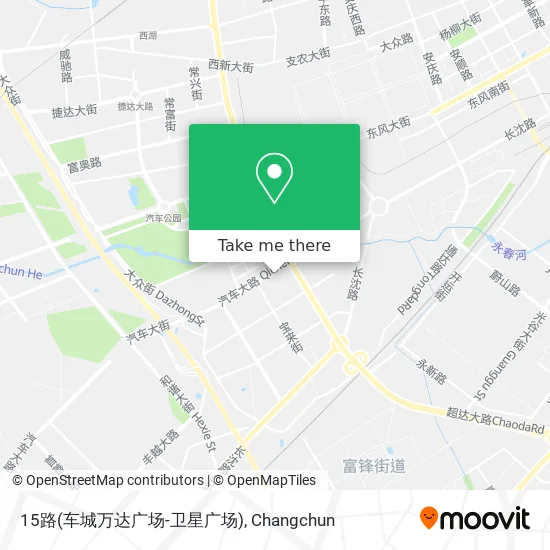 15路(车城万达广场-卫星广场) map