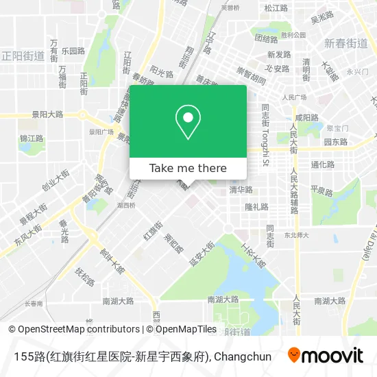 155路(红旗街红星医院-新星宇西象府) map