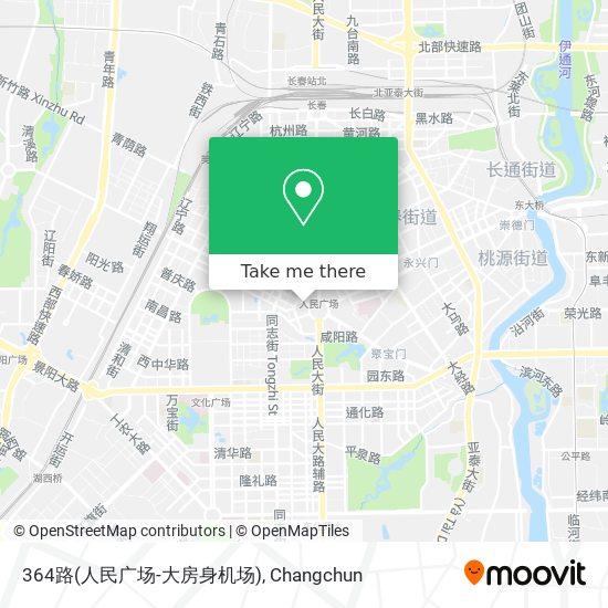364路(人民广场-大房身机场) map