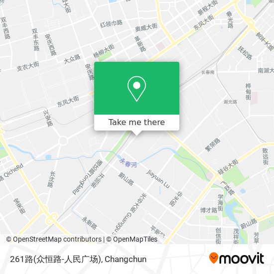 261路(众恒路-人民广场) map