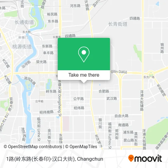 1路(岭东路(长春印)-汉口大街) map