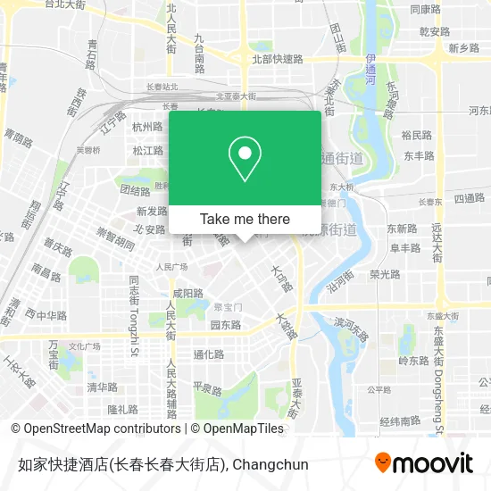 如家快捷酒店(长春长春大街店) map