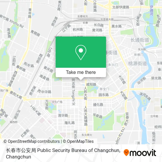 长春市公安局 Public Security Bureau of Changchun map