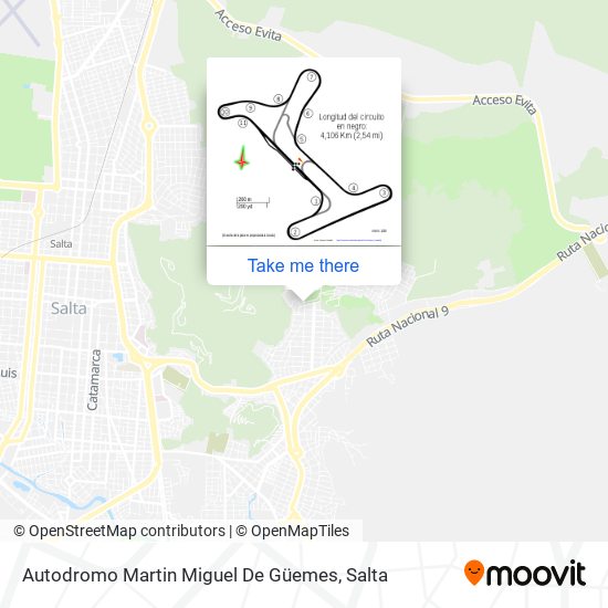 Mapa de Autodromo Martin Miguel De Güemes
