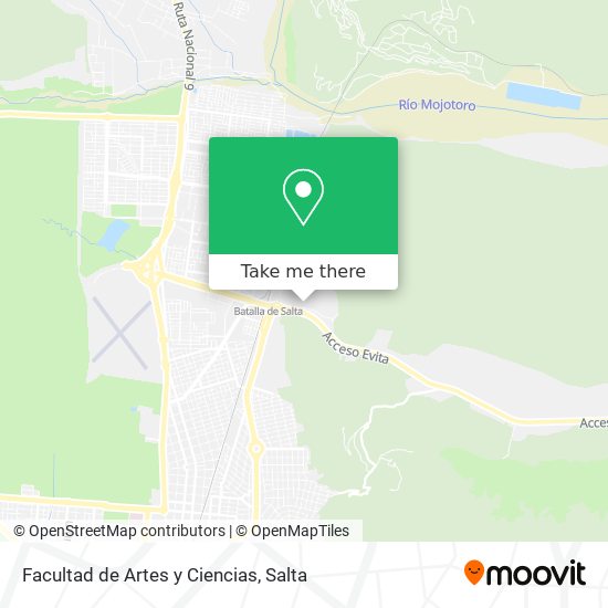 Mapa de Facultad de Artes y Ciencias