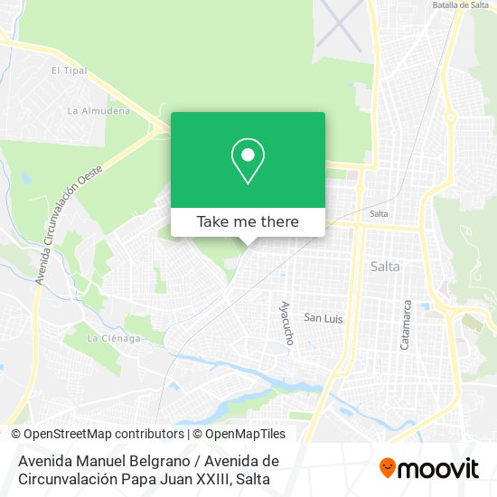 Mapa de Avenida Manuel Belgrano / Avenida de Circunvalación Papa Juan XXIII