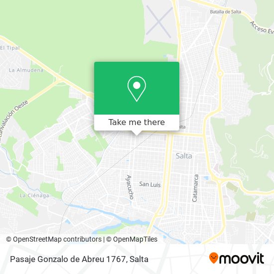 Pasaje Gonzalo de Abreu 1767 map