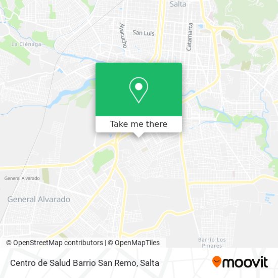 Mapa de Centro de Salud Barrio San Remo