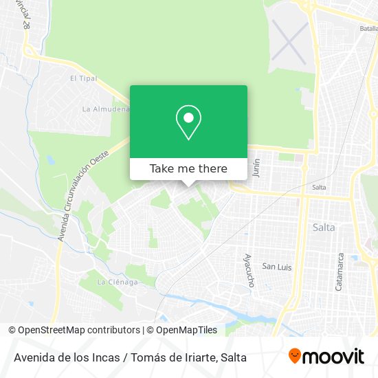 Mapa de Avenida de los Incas / Tomás de Iriarte