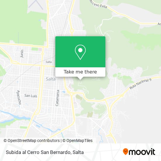 Mapa de Subida al Cerro San Bernardo