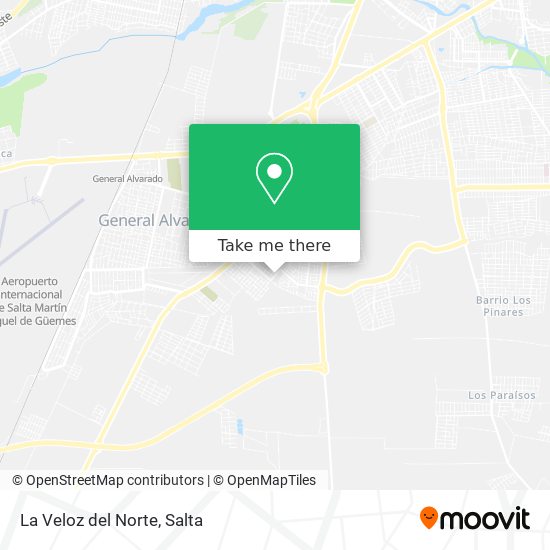 Mapa de La Veloz del Norte