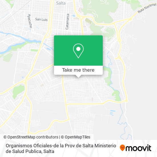 Organismos Oficiales-de la Prov de Salta Ministerio de Salud Publica map