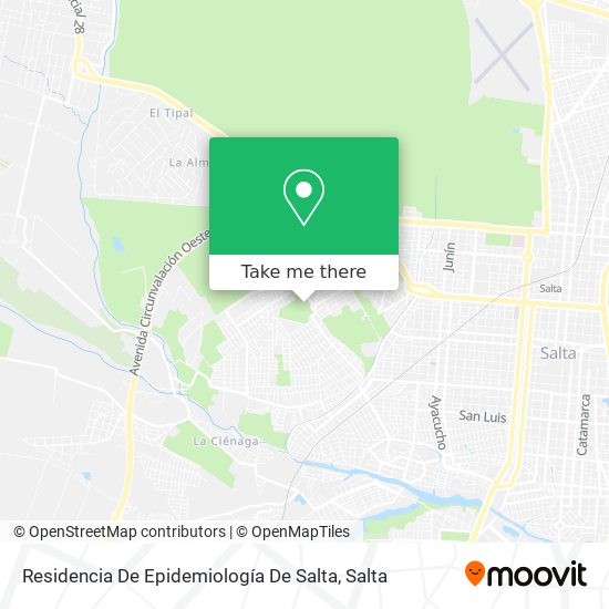 Mapa de Residencia De Epidemiología De Salta