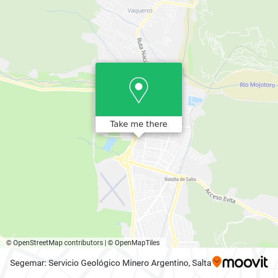 Segemar: Servicio Geológico Minero Argentino map