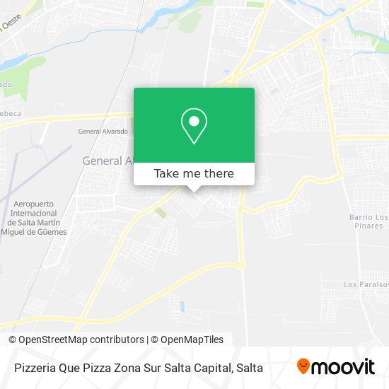 Mapa de Pizzeria Que Pizza Zona Sur Salta Capital
