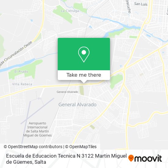 Mapa de Escuela de Educacion Tecnica N 3122 Martin Miguel de Güemes