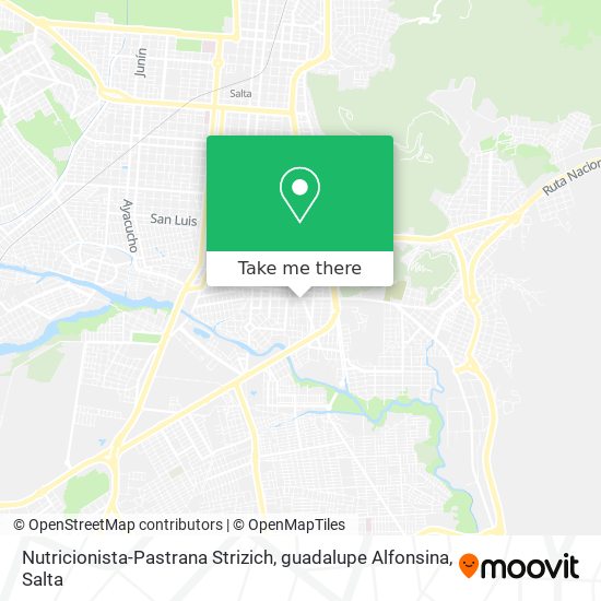 Nutricionista-Pastrana Strizich, guadalupe Alfonsina map