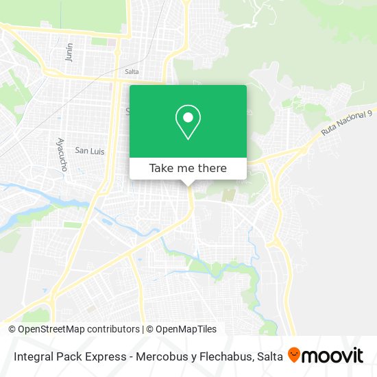Mapa de Integral Pack Express - Mercobus y Flechabus