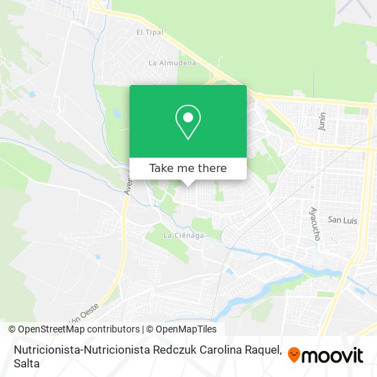 Mapa de Nutricionista-Nutricionista Redczuk Carolina Raquel