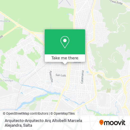 Mapa de Arquitecto-Arquitecto Arq Altobelli Marcela Alejandra