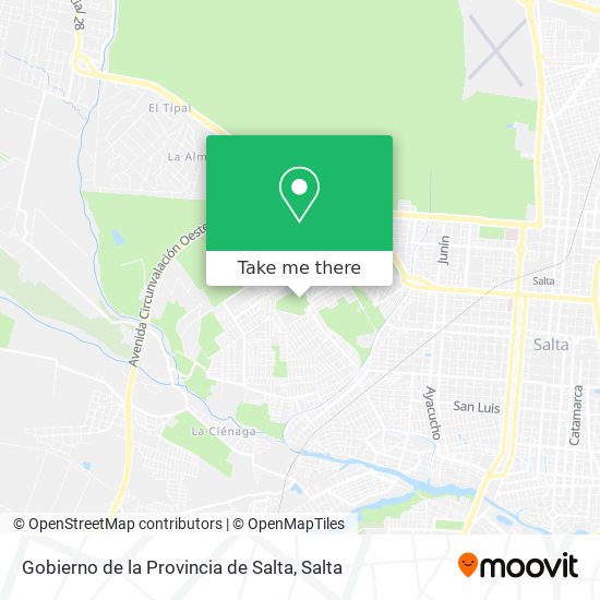 Gobierno de la Provincia de Salta map