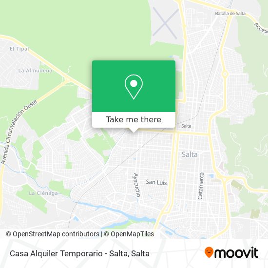 Casa Alquiler Temporario - Salta map