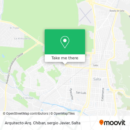 Mapa de Arquitecto-Arq. Chiban, sergio Javier