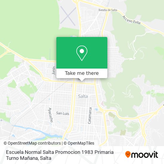 Mapa de Escuela Normal Salta Promocion 1983 Primaria Turno Mañana