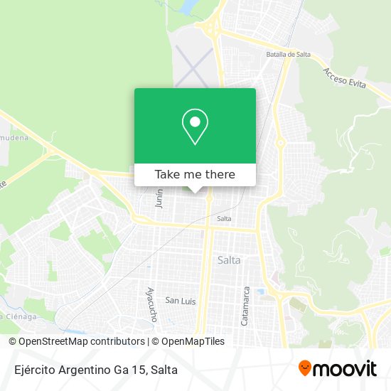 Mapa de Ejército Argentino Ga 15