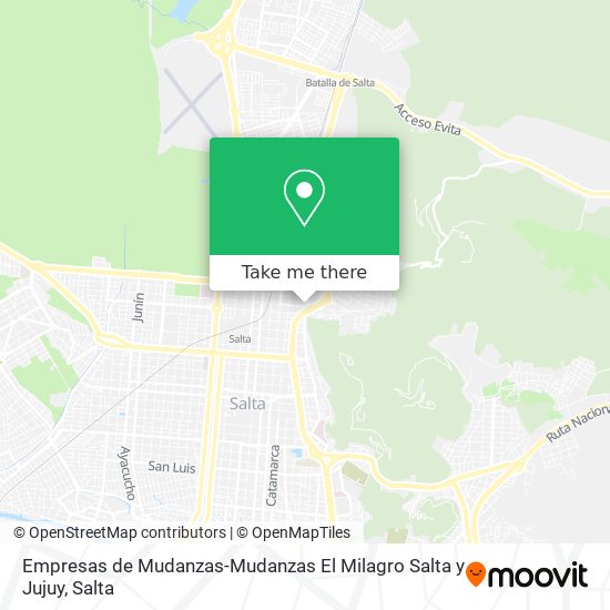 Mapa de Empresas de Mudanzas-Mudanzas El Milagro Salta y Jujuy