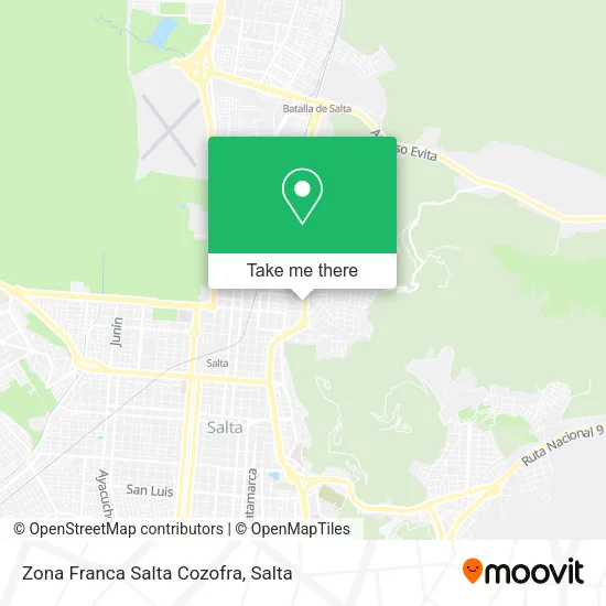 Zona Franca Salta Cozofra map