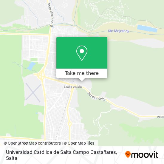 Universidad Católica de Salta Campo Castañares map