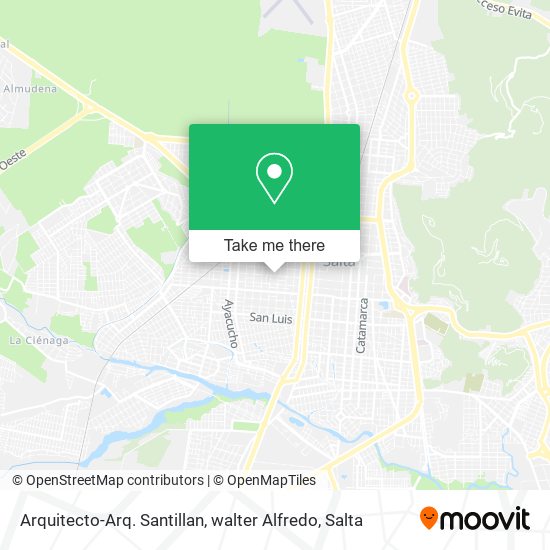 Mapa de Arquitecto-Arq. Santillan, walter Alfredo