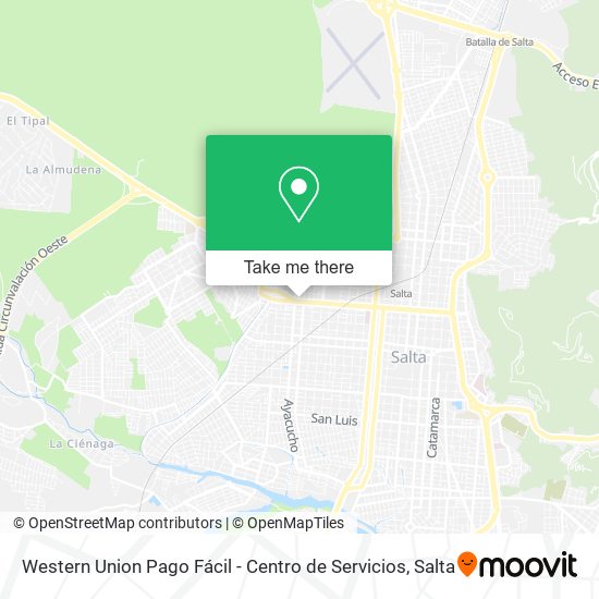 Mapa de Western Union Pago Fácil - Centro de Servicios