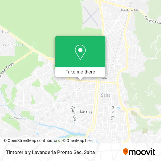 Mapa de Tintoreria y Lavanderia Pronto Sec