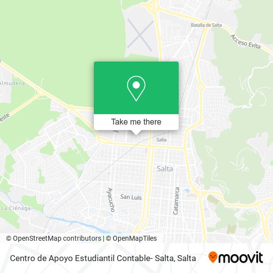 Mapa de Centro de Apoyo Estudiantil Contable- Salta