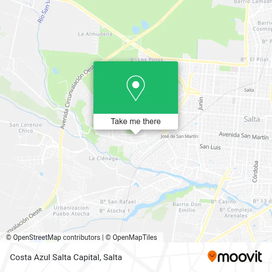 Costa Azul Salta Capital map