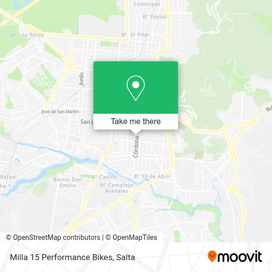 Milla 15 Performance Bikes map