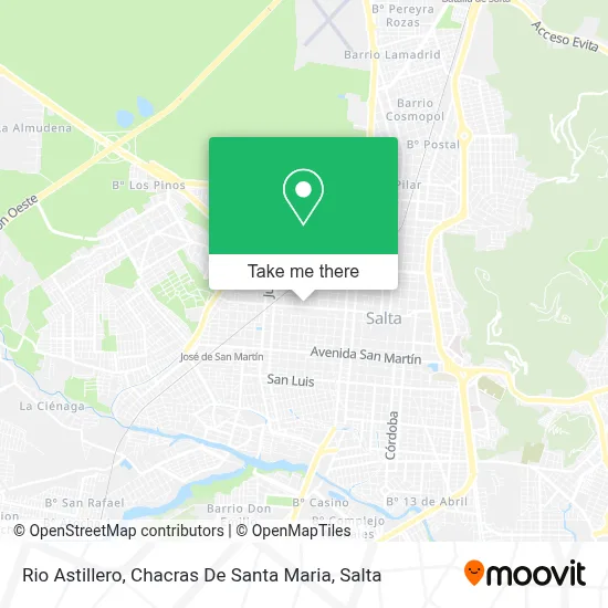 Rio Astillero, Chacras De Santa Maria map
