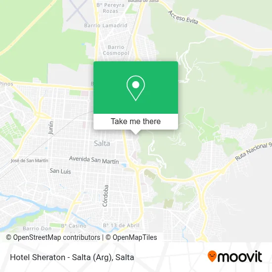 Hotel Sheraton - Salta (Arg) map